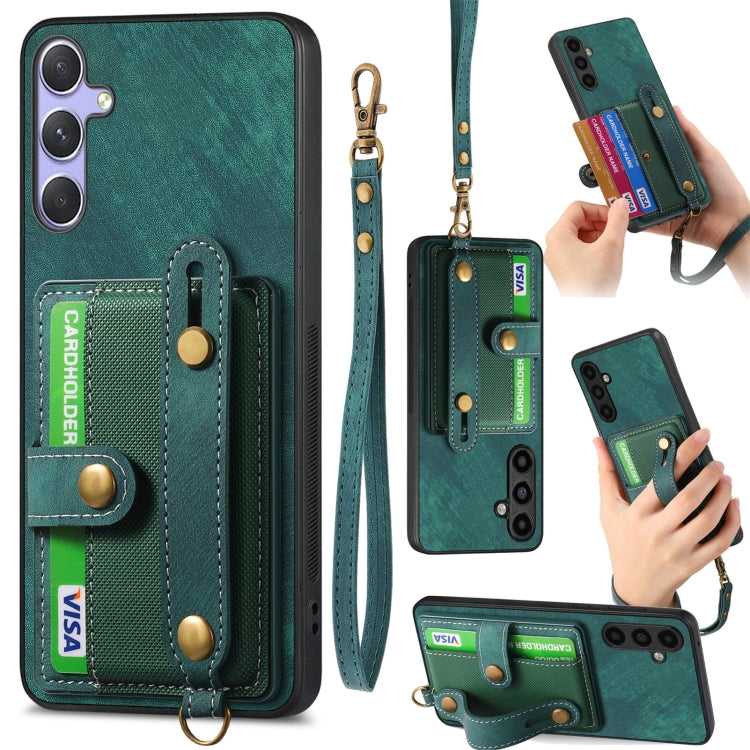 Portafoglio con cinturino a croce retrò in pelle con custodia per telefono, For Samsung Galaxy A36, For Samsung Galaxy S25 5G, For Samsung Galaxy S25+ 5G, For Samsung Galaxy S25 Ultra 5G