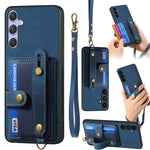 Portafoglio con cinturino a croce retrò in pelle con custodia per telefono, For Samsung Galaxy A36, For Samsung Galaxy S25 5G, For Samsung Galaxy S25+ 5G, For Samsung Galaxy S25 Ultra 5G