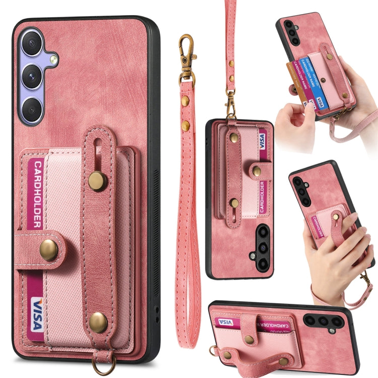 Portafoglio con cinturino a croce retrò in pelle con custodia per telefono, For Samsung Galaxy A36, For Samsung Galaxy S25 5G, For Samsung Galaxy S25+ 5G, For Samsung Galaxy S25 Ultra 5G