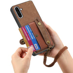Portafoglio con cinturino a croce retrò in pelle con custodia per telefono, For Samsung Galaxy A36, For Samsung Galaxy S25 5G, For Samsung Galaxy S25+ 5G, For Samsung Galaxy S25 Ultra 5G
