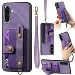 Portafoglio con cinturino a croce retrò in pelle con custodia per telefono, For Samsung Galaxy A36, For Samsung Galaxy S25 5G, For Samsung Galaxy S25+ 5G, For Samsung Galaxy S25 Ultra 5G