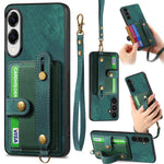 Portafoglio con cinturino a croce retrò in pelle con custodia per telefono, For Samsung Galaxy A57 5G, For Samsung Galaxy A37 5G, For Samsung Galaxy S25 Edge 5G, For Samsung Galaxy A56 5G