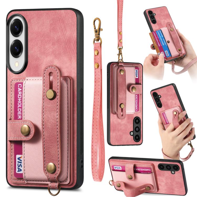 Portafoglio con cinturino a croce retrò in pelle con custodia per telefono, For Samsung Galaxy A57 5G, For Samsung Galaxy A37 5G, For Samsung Galaxy S25 Edge 5G, For Samsung Galaxy A56 5G