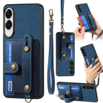 Portafoglio con cinturino a croce retrò in pelle con custodia per telefono, For Samsung Galaxy A57 5G, For Samsung Galaxy A37 5G, For Samsung Galaxy S25 Edge 5G, For Samsung Galaxy A56 5G