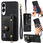 Portafoglio con cinturino a croce retrò in pelle con custodia per telefono, For Samsung Galaxy A57 5G, For Samsung Galaxy A37 5G, For Samsung Galaxy S25 Edge 5G, For Samsung Galaxy A56 5G