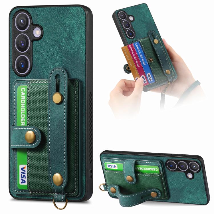 Portafoglio con cinturino a croce retrò in pelle con custodia per telefono, For Samsung Galaxy A57 5G, For Samsung Galaxy A37 5G, For Samsung Galaxy S25 Edge 5G, For Samsung Galaxy A56 5G