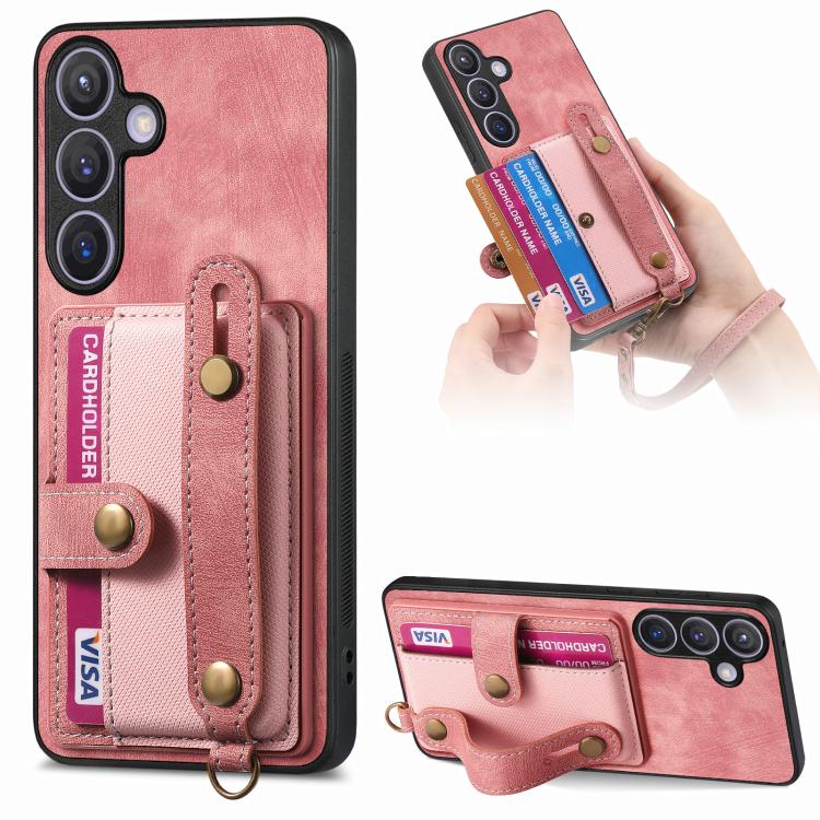 Portafoglio con cinturino a croce retrò in pelle con custodia per telefono, For Samsung Galaxy A57 5G, For Samsung Galaxy A37 5G, For Samsung Galaxy S25 Edge 5G, For Samsung Galaxy A56 5G