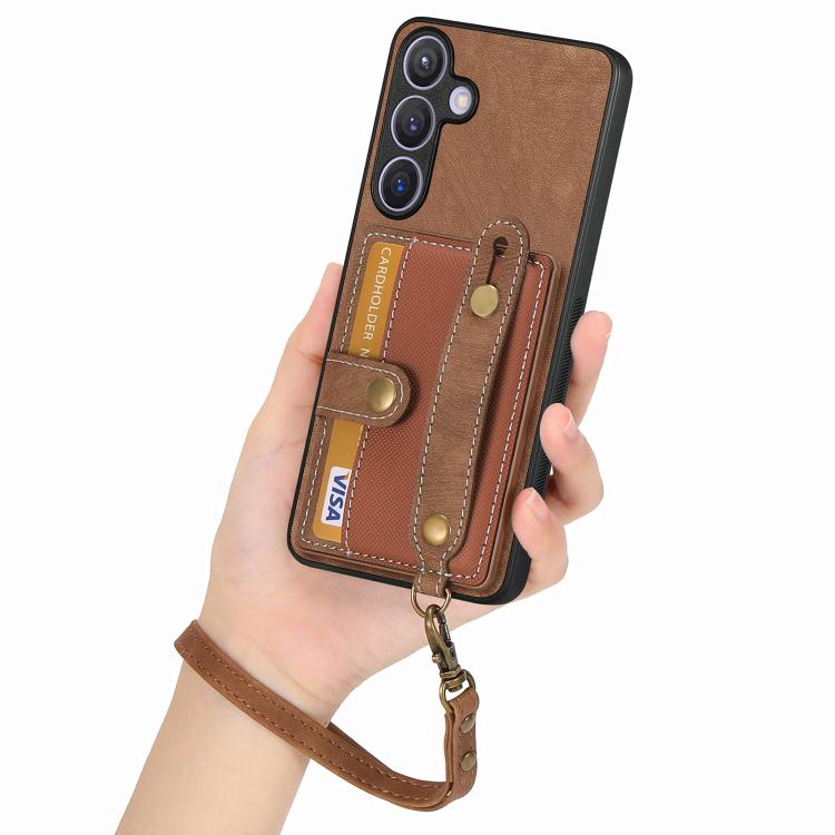 Portafoglio con cinturino a croce retrò in pelle con custodia per telefono, For Samsung Galaxy A57 5G, For Samsung Galaxy A37 5G, For Samsung Galaxy S25 Edge 5G, For Samsung Galaxy A56 5G