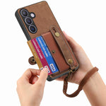 Portafoglio con cinturino a croce retrò in pelle con custodia per telefono, For Samsung Galaxy A57 5G, For Samsung Galaxy A37 5G, For Samsung Galaxy S25 Edge 5G, For Samsung Galaxy A56 5G