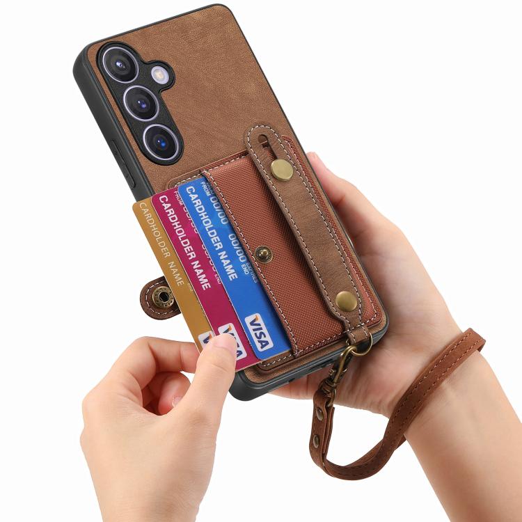 Portafoglio con cinturino a croce retrò in pelle con custodia per telefono, For Samsung Galaxy A57 5G, For Samsung Galaxy A37 5G, For Samsung Galaxy S25 Edge 5G, For Samsung Galaxy A56 5G