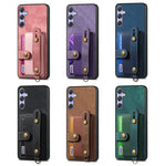 Portafoglio con cinturino a croce retrò in pelle con custodia per telefono, For Samsung Galaxy A57 5G, For Samsung Galaxy A37 5G, For Samsung Galaxy S25 Edge 5G, For Samsung Galaxy A56 5G