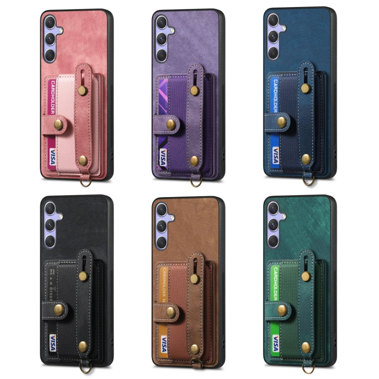Portafoglio con cinturino a croce retrò in pelle con custodia per telefono, For Samsung Galaxy A36, For Samsung Galaxy S25 5G, For Samsung Galaxy S25+ 5G, For Samsung Galaxy S25 Ultra 5G