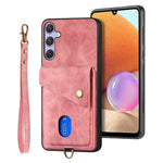 Portafoglio pieghevole in pelle con cinturino per telefono retrò, For Samsung Galaxy A36, For Samsung Galaxy S25 5G, For Samsung Galaxy S25+ 5G, For Samsung Galaxy S25 Ultra 5G