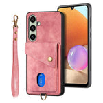 Portafoglio pieghevole in pelle con cinturino per telefono retrò, For Samsung Galaxy A57 5G, For Samsung Galaxy A37 5G, For Samsung Galaxy S25 Edge 5G, For Samsung Galaxy A56 5G