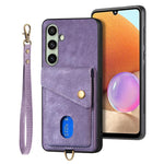 Portafoglio pieghevole in pelle con cinturino per telefono retrò, For Samsung Galaxy A57 5G, For Samsung Galaxy A37 5G, For Samsung Galaxy S25 Edge 5G, For Samsung Galaxy A56 5G