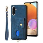 Portafoglio pieghevole in pelle con cinturino per telefono retrò, For Samsung Galaxy A36, For Samsung Galaxy S25 5G, For Samsung Galaxy S25+ 5G, For Samsung Galaxy S25 Ultra 5G