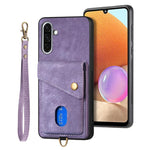 Portafoglio pieghevole in pelle con cinturino per telefono retrò, For Samsung Galaxy A36, For Samsung Galaxy S25 5G, For Samsung Galaxy S25+ 5G, For Samsung Galaxy S25 Ultra 5G