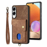 Portafoglio pieghevole in pelle con cinturino per telefono retrò, For Samsung Galaxy A57 5G, For Samsung Galaxy A37 5G, For Samsung Galaxy S25 Edge 5G, For Samsung Galaxy A56 5G