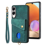 Portafoglio pieghevole in pelle con cinturino per telefono retrò, For Samsung Galaxy A57 5G, For Samsung Galaxy A37 5G, For Samsung Galaxy S25 Edge 5G, For Samsung Galaxy A56 5G