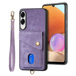 Portafoglio pieghevole in pelle con cinturino per telefono retrò, For Samsung Galaxy A57 5G, For Samsung Galaxy A37 5G, For Samsung Galaxy S25 Edge 5G, For Samsung Galaxy A56 5G