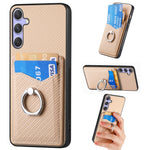 Custodia per telefono con anello porta carte in fibra di carbonio, For Samsung Galaxy A36, For Samsung Galaxy S25 5G, For Samsung Galaxy S25+ 5G, For Samsung Galaxy S25 Ultra 5G
