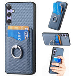 Custodia per telefono con anello porta carte in fibra di carbonio, For Samsung Galaxy A36, For Samsung Galaxy S25 5G, For Samsung Galaxy S25+ 5G, For Samsung Galaxy S25 Ultra 5G