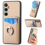 Custodia per telefono con anello porta carte in fibra di carbonio, For Samsung Galaxy A36, For Samsung Galaxy S25 5G, For Samsung Galaxy S25+ 5G, For Samsung Galaxy S25 Ultra 5G