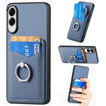 Custodia per telefono con anello porta carte in fibra di carbonio, For Samsung Galaxy A57 5G, For Samsung Galaxy A37 5G, For Samsung Galaxy S25 Edge 5G, For Samsung Galaxy A56 5G