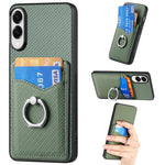 Custodia per telefono con anello porta carte in fibra di carbonio, For Samsung Galaxy A57 5G, For Samsung Galaxy A37 5G, For Samsung Galaxy S25 Edge 5G, For Samsung Galaxy A56 5G