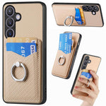 Custodia per telefono con anello porta carte in fibra di carbonio, For Samsung Galaxy A57 5G, For Samsung Galaxy A37 5G, For Samsung Galaxy S25 Edge 5G, For Samsung Galaxy A56 5G