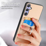 Custodia per telefono con anello porta carte in fibra di carbonio, For Samsung Galaxy A57 5G, For Samsung Galaxy A37 5G, For Samsung Galaxy S25 Edge 5G, For Samsung Galaxy A56 5G