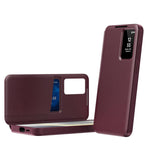 Custodia per telefono in pelle Smart View Window con slot per carte, For Samsung Galaxy S25 5G, For Samsung Galaxy S25+ 5G, For Samsung Galaxy S25 Ultra 5G, For Samsung Galaxy A16 5G