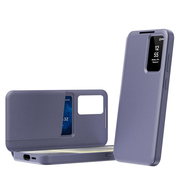Custodia per telefono in pelle Smart View Window con slot per carte, For Samsung Galaxy S25 5G, For Samsung Galaxy S25+ 5G, For Samsung Galaxy S25 Ultra 5G, For Samsung Galaxy A16 5G
