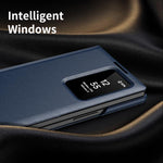 Custodia per telefono in pelle Smart View Window con slot per carte, For Samsung Galaxy Z Fold3 5G