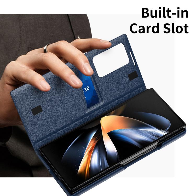 Custodia per telefono in pelle Smart View Window con slot per carte, For Samsung Galaxy Z Fold3 5G