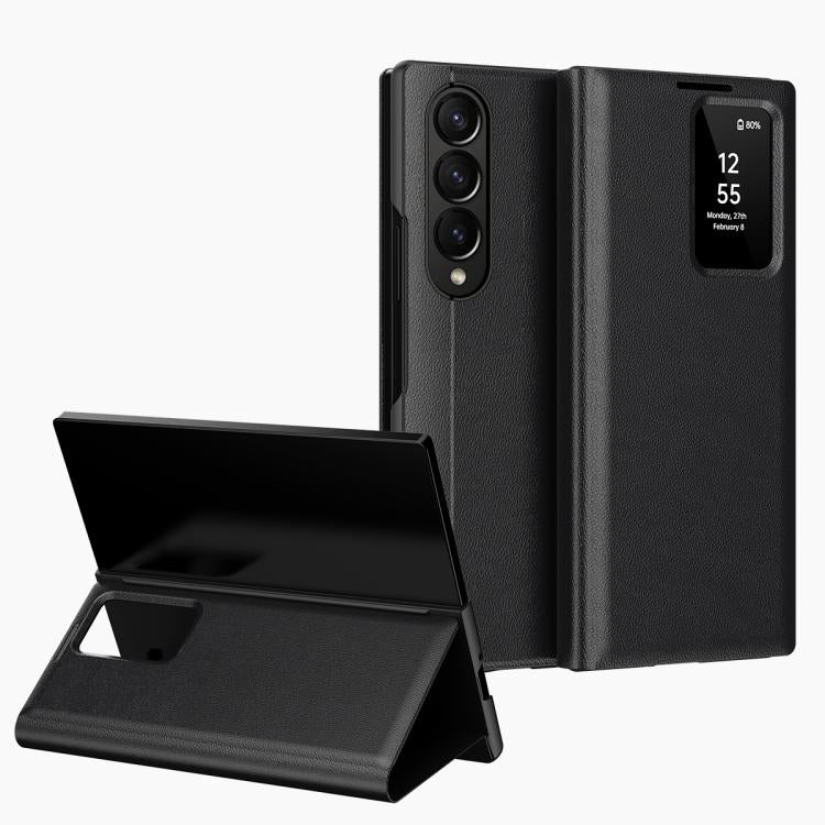 Custodia per telefono in pelle Smart View Window con slot per carte, For Samsung Galaxy S23 Ultra 5G, For Samsung Galaxy S23+ 5G, For Samsung Galaxy S23 5G, For Samsung Galaxy Z Fold4