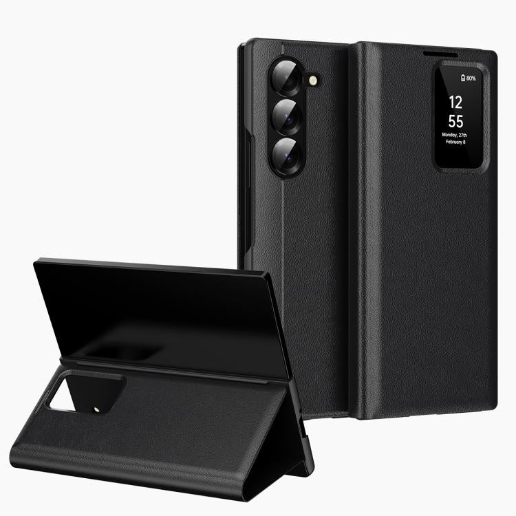 Custodia per telefono in pelle Smart View Window con slot per carte, For Samsung Galaxy S24 FE 5G, For Samsung Galaxy Z Fold6 5G, For Samsung Galaxy A55, For Samsung Galaxy S24 Ultra 5G