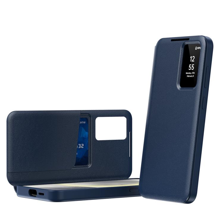 Custodia per telefono in pelle Smart View Window con slot per carte, For Galaxy A17, For Galaxy Z Fold7 5G, For Galaxy S25 Edge 5G, For Galaxy A56 5G