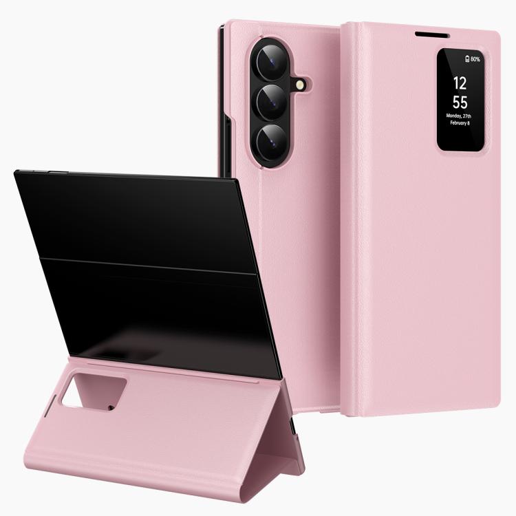Custodia per telefono in pelle Smart View Window con slot per carte, For Galaxy S26 FE 5G, For Galaxy Fold8 Ultra 5G, For Galaxy Z TriFold, For Galaxy S26 Ultra 5G