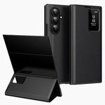 Custodia per telefono in pelle Smart View Window con slot per carte, For Galaxy S26 FE 5G, For Galaxy Fold8 Ultra 5G, For Galaxy Z TriFold, For Galaxy S26 Ultra 5G