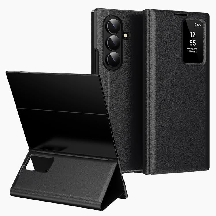 Custodia per telefono in pelle Smart View Window con slot per carte, For Galaxy S26 FE 5G, For Galaxy Fold8 Ultra 5G, For Galaxy Z TriFold, For Galaxy S26 Ultra 5G