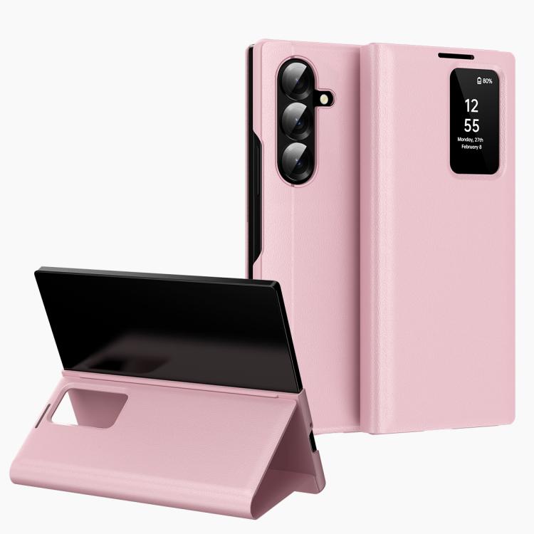 Custodia per telefono in pelle Smart View Window con slot per carte, For Galaxy S26 FE 5G, For Galaxy Fold8 Ultra 5G, For Galaxy Z TriFold, For Galaxy S26 Ultra 5G