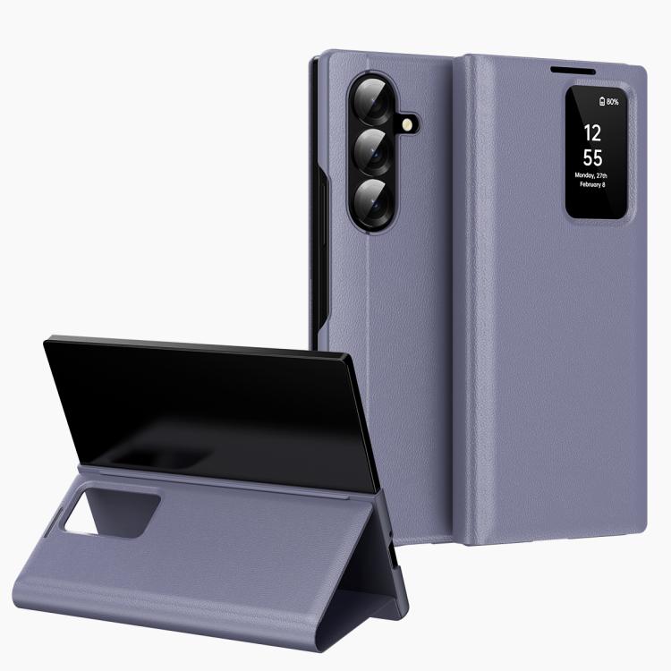 Custodia per telefono in pelle Smart View Window con slot per carte, For Galaxy S26 FE 5G, For Galaxy Fold8 Ultra 5G, For Galaxy Z TriFold, For Galaxy S26 Ultra 5G
