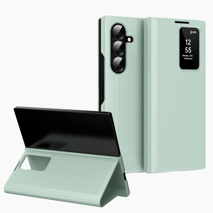 Custodia per telefono in pelle Smart View Window con slot per carte, For Galaxy S26 FE 5G, For Galaxy Fold8 Ultra 5G, For Galaxy Z TriFold, For Galaxy S26 Ultra 5G
