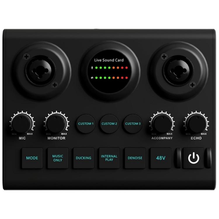 Mixer audio F10 con Phantom Power 48V per streaming live