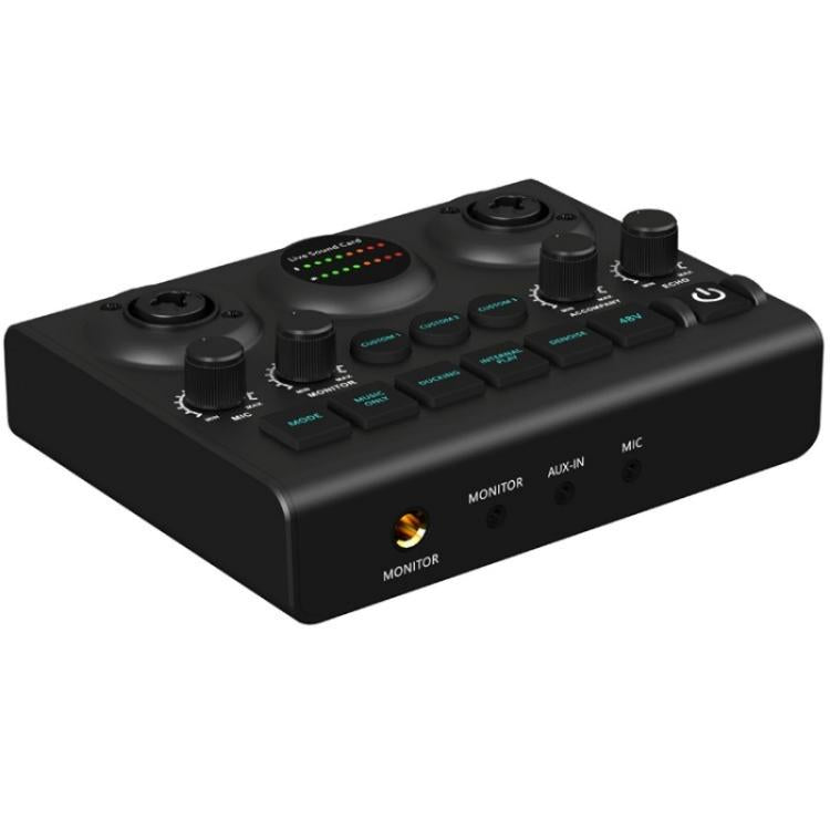 Mixer audio F10 con Phantom Power 48V per streaming live
