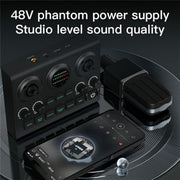 Mixer audio F10 con Phantom Power 48V per streaming live