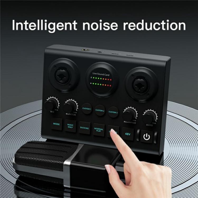 Mixer audio F10 con Phantom Power 48V per streaming live