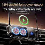 Supporto per bocchette dell'aria per auto SD01 Supporto per telefono rotante a doppia bobina Supporto per telefono con caricabatterie wireless da 15 W, SD01 Grey, SD01 Black