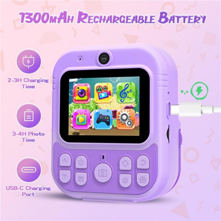 Fotocamera bambini doppia lente con stampa e schermo 2.4"